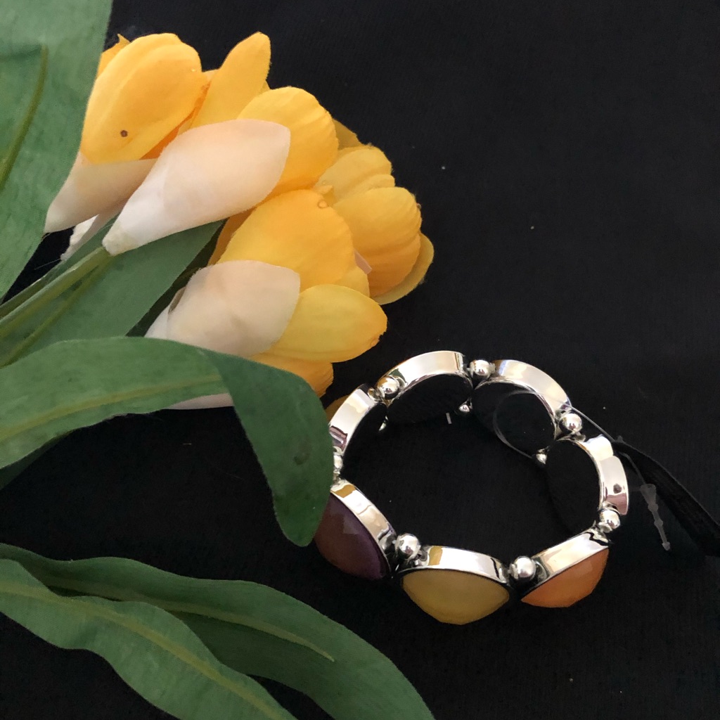 Chuns Chunky Multi Colored Geometric Adjustable Bracelet Nwt
